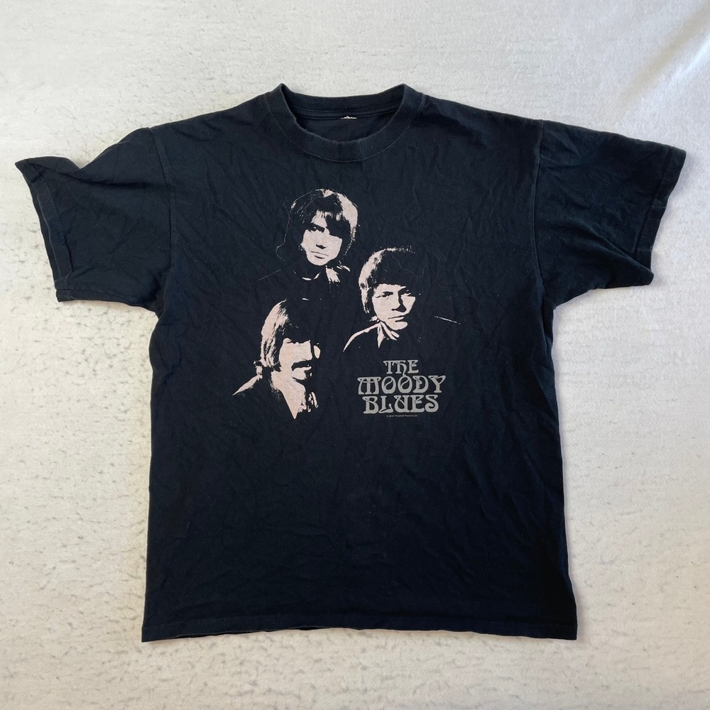 The Moody Blues Band Tee Mens Large Black 2010 Tour Graphic T-Shirt Concert